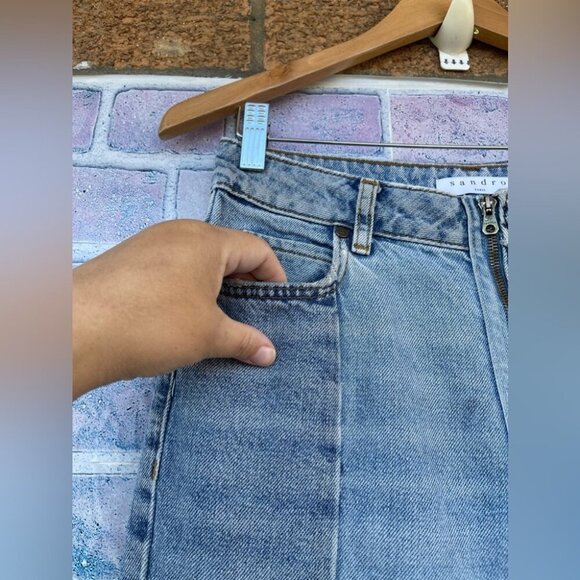 SANDRO MIREN STEPPED HEM STRAIGHT JEANS EU36/27 - Picture 10 of 15